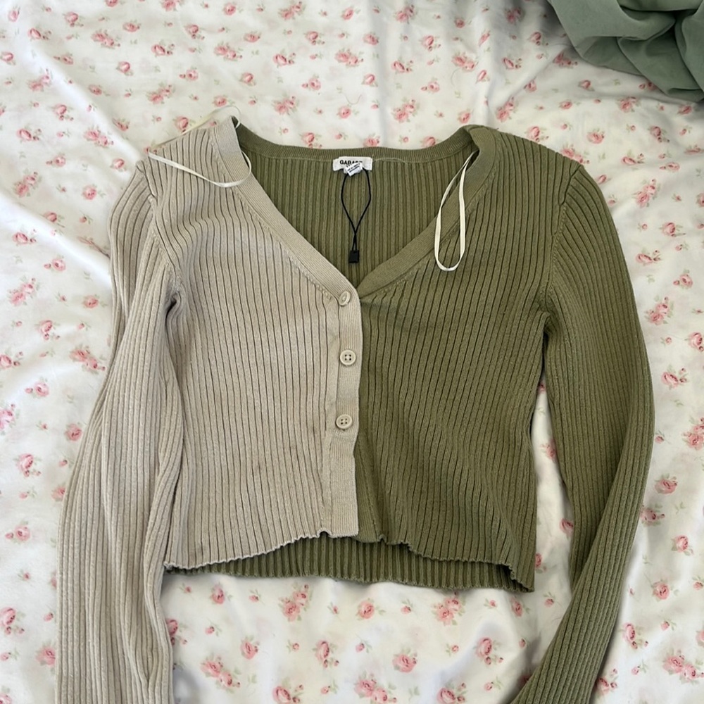 White and Green Garage Long Sleeve Top